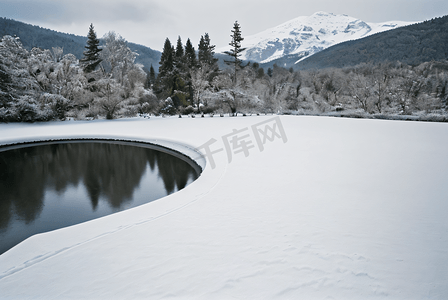 户外厚实积雪雪景摄影图205