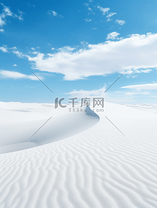 小清新自然风光背景图片_蓝色白云沙漠画风简约大气背景图16