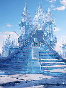 冰雕背景图片_精细艺术阶梯冰雕4背景