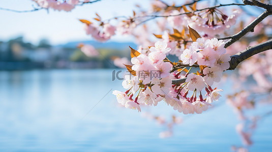 公园樱花背景图片_樱花盛开春天花朵11设计图