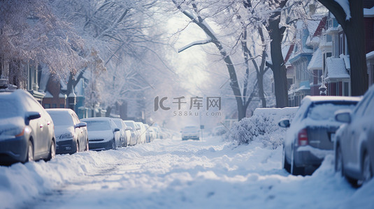 被雪覆盖的街道汽车13背景图片