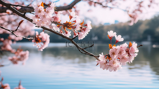 公园樱花背景图片_樱花盛开春天花朵15背景素材