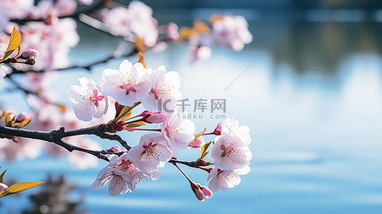 公园樱花背景图片_樱花盛开春天花朵13背景图片