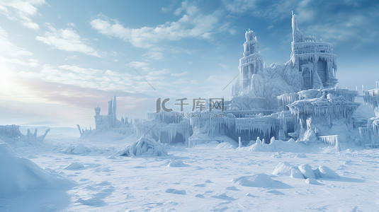 城市素材背景图片_冰封的城市冬天雪灾16背景素材