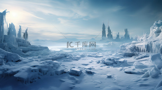 城市素材背景图片_冰封的城市冬天雪灾19素材