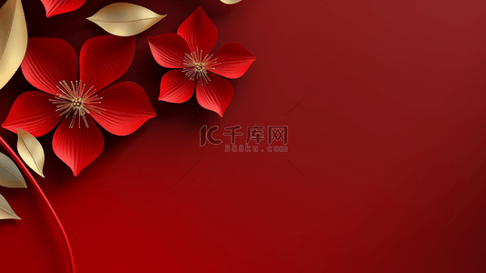 中国红吉祥富贵花朵装饰背景15