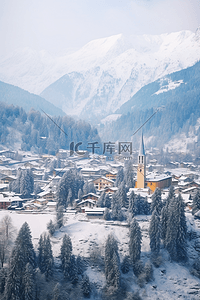 冬天城市雪景摄影图背景