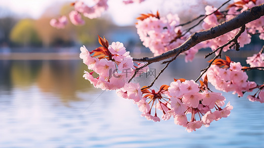 公园樱花背景图片_樱花盛开春天花朵2背景素材