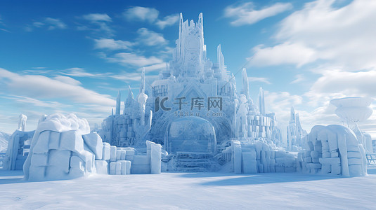 冰雕雪城冬天娱乐场16背景素材