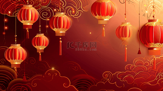 红主题背景图片_中国红春节主题背景