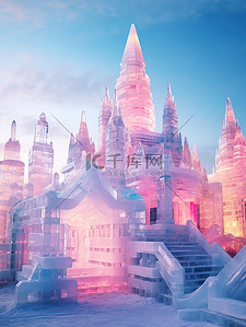 冰块组成的城堡灯光效果8设计图