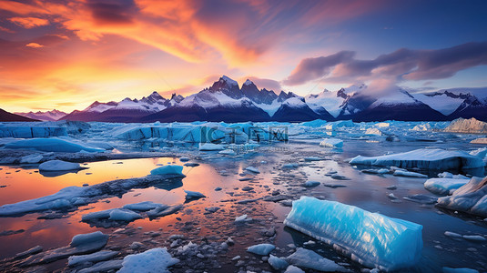 冰川融化全球变暖19背景素材