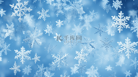 浅蓝色背景图片_冬季蓝色雪花唯美风景背景图18