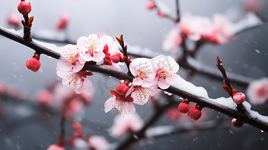 冬季冬天竞相开放的腊梅花自然风景高清图片