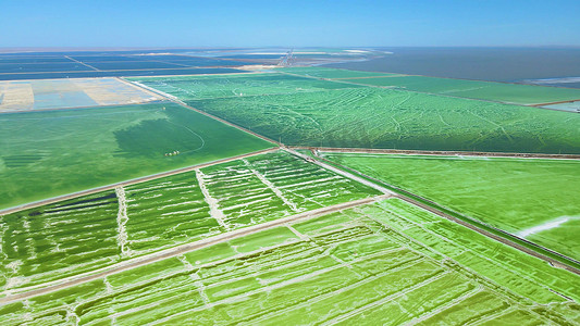 航拍青海摄影照片_青海磷钾肥盐碱田盐湖风景航拍