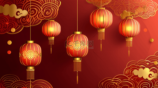 中国红龙年春节主题背景