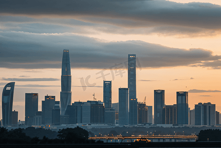 傍晚上海高楼建筑摄影图910