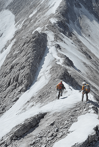 冬季冒险家攀登高山的图片27