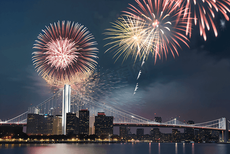 元旦新年春节夜晚跨年户外烟花摄影图25