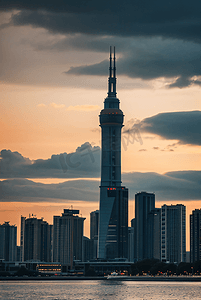 傍晚上海城市建筑摄影图197