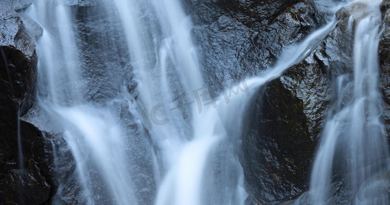瀑布流水摄影素材自然风景