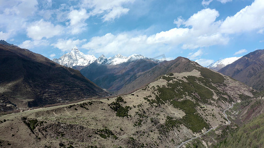 航拍甘孜四姑娘山祖国山河山川山脉风景