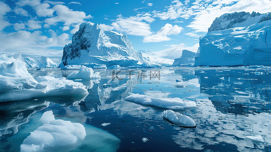 南极冰川寒冷冰雪图片