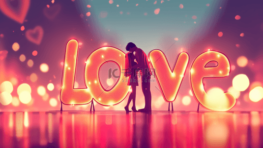 爱love背景图片_清新情人节光影里的LOVE背景素材