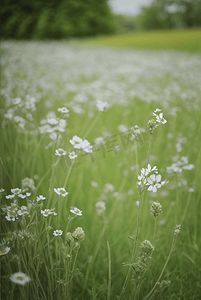 草地地图摄影照片_春天开着白色小花的绿色草地图10高清图片