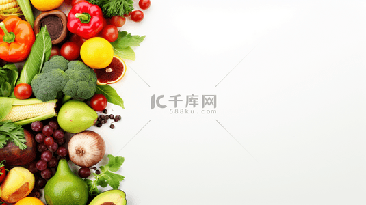简约水果蔬菜背景背景图片_彩色健康水果养生背景9