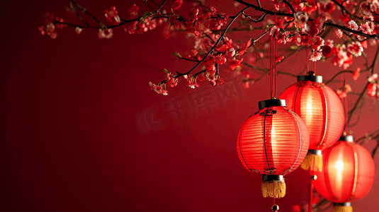 红色背景中国红摄影照片_中国红春节主题背景