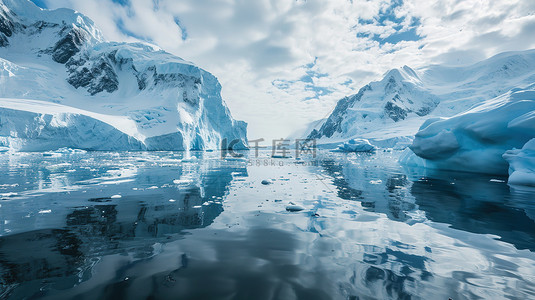 寒冷背景图背景图片_南极冰川寒冷冰雪背景图