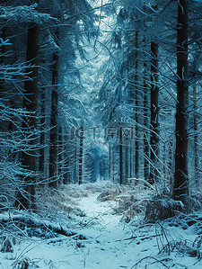 冬天的树枝背景图片_冬天的森林雪覆盖的树枝设计