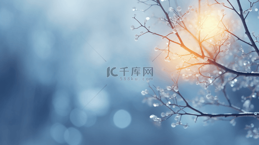 雪景梦幻背景图片_梦幻朦胧美冬季雪景图片19