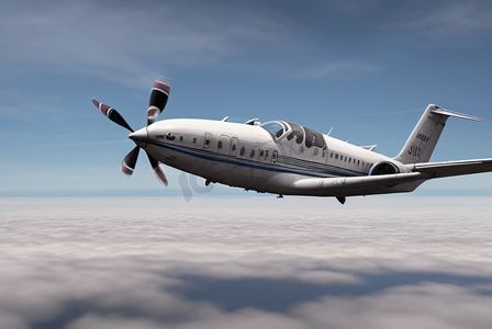 在云层中飞行的飞机图6高清摄影图