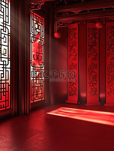 中国红喜庆背景背景图片_中国红建筑背景风格