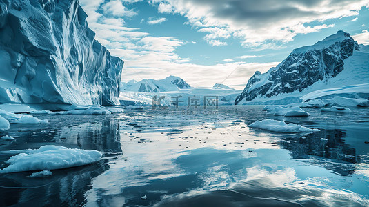 南极冰川寒冷冰雪设计