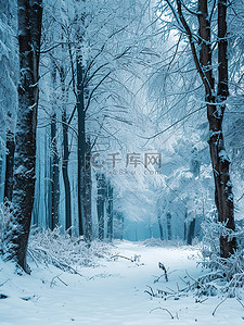 冬天树枝的背景图片_冬天的森林雪覆盖的树枝设计