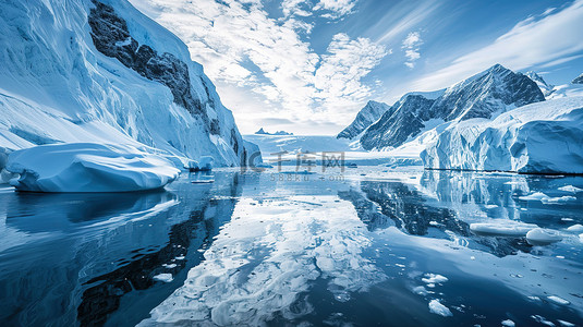 寒冷背景图背景图片_南极冰川寒冷冰雪背景图