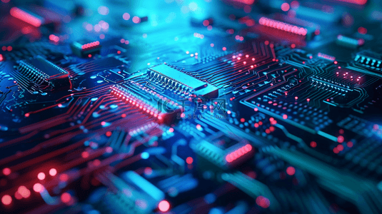芯片电路板背景图片_蓝色科技感商务数据科幻图片15