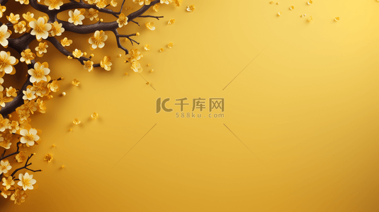 金色花卉装饰创意背景17