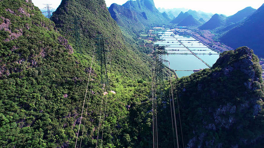 送电摄影照片_5.山上的输电工程电缆线路能源大山祖国山河输送