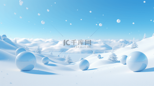 冬季唯美雪景简约风景背景图3