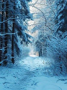 冬天的树枝背景图片_冬天的森林雪覆盖的树枝背景图片