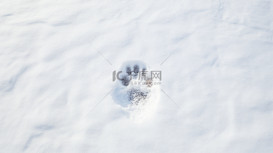 小老虎脚印背景图片_冬天雪地里的脚印背景素材