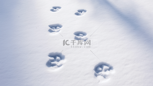 雪地雪景背景图片_冬天雪地里的脚印背景图片