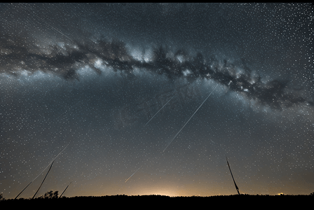 夜晚浩瀚的蓝色星空摄影图292