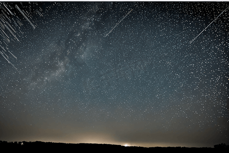 夜晚浩瀚的蓝色星空摄影图293