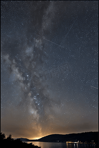 夜晚浩瀚的蓝色星空摄影图431