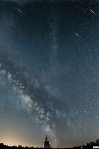 夜晚浩瀚的蓝色星空摄影图483